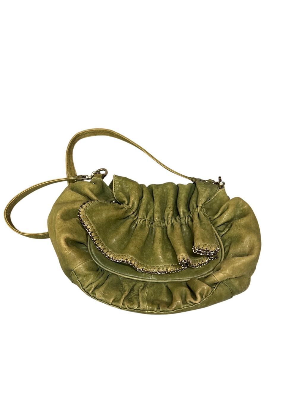 Junior Drake Clover Gala Green Leather Crossbody Bag